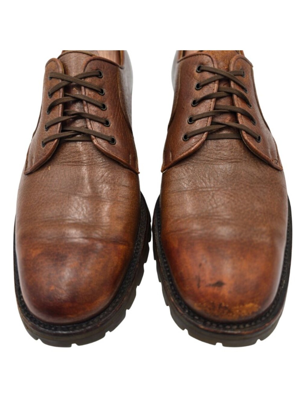 Vintage Salvatore Ferragamo Mens Italy 9D Brown Casual Dress Shoes Derby Oxfords - Picture 2 of 10